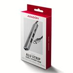 AXAGON HUE-STC, 4x USB ALU STRIP hub, 1x USB-A 5Gbps, 2x USB-A & 1x USB-C 480Mbps, kabel USB-C 12cm