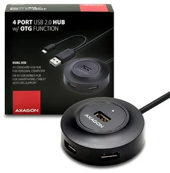 AXAGON HUE-X6GB USB hub + OTG, černý - USB zařízení