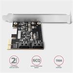 AXAGON PCES-SJ2, PCIe řadič - 2x interní SATA 6G port, JMB582, SP & LP