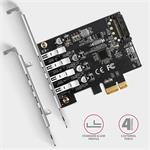 AXAGON PCEU-43RS, radič PCIe, 4x port USB 3.2 Gen 1, 5 Gb/s
