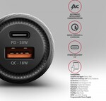 AXAGON PWC-PQ48 nabíjačka do auta 48 W, USB-A + USB-C, PD3.0/PPS/QC4+/SFC/Apple