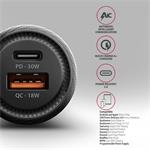 AXAGON PWC-PQ48 nabíječka do auta 48W, USB-A + USB-C, PD3.0/PPS/QC4+/SFC/Apple