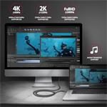 AXAGON RVC-HI2MC, redukcia USB-C -> HDMI 2.0a / kábel 1,8 m, 4K/60Hz HDR10