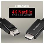 AXAGON RVD-HI20C2, DisplayPort -> HDMI 2.0b redukce / kabel 1.8m, 4K/60Hz