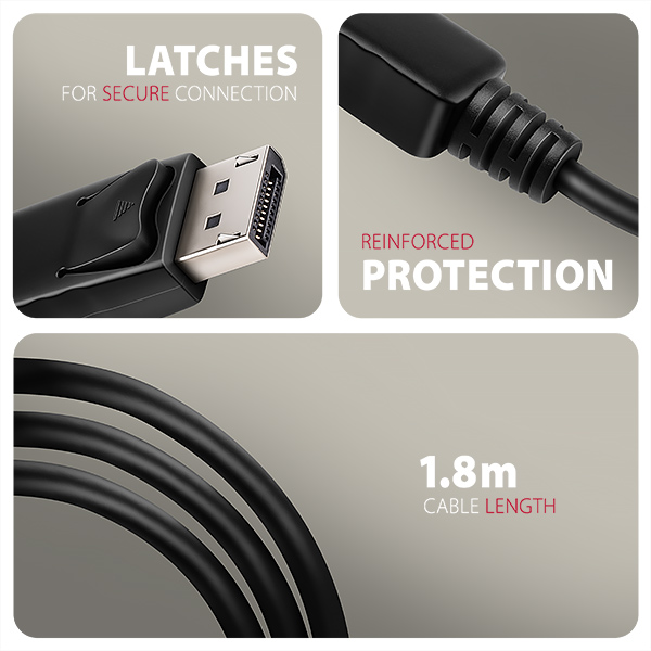 AXAGON RVD-HI20C2, DisplayPort -> HDMI 2.0b redukcia / kábel 1,8 m, 4K/60Hz