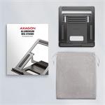 AXAGON STND-L, kovový stojan pre notebooky 10"-17,3", 4 nastaviteľné výšky, sivý