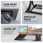 AXAGON STND-LAB, hliníkový stojan pro notebooky 10"-17.3", nastavitelná výška, černý