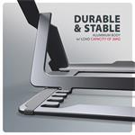 AXAGON STND-LAG, hliníkový stojan pre notebooky 10"-17,3", nastaviteľná výška, sivý