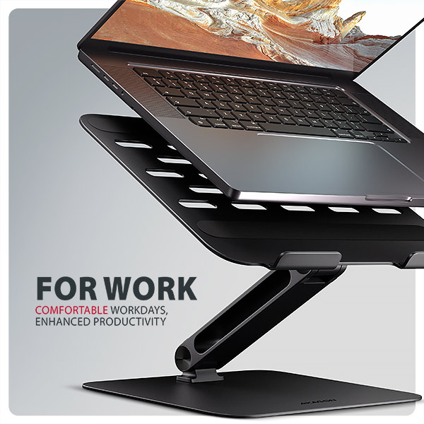 AXAGON STND-LQB, hliníkový HQ stojan pro notebooky 10"-17.3", černý