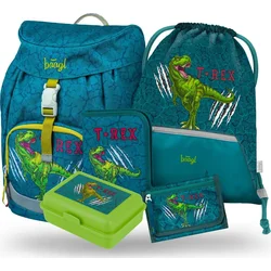 BAAGL 5 SET Airy T-REX: batoh, peračník, taška, peňaženka, krabička
