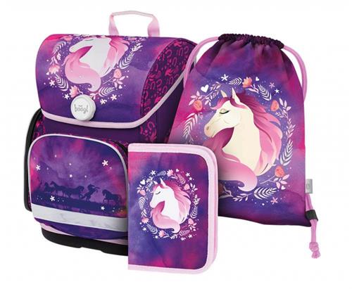 BAAGL SET 3 Ergo Horse: aktovka, peračník, taška