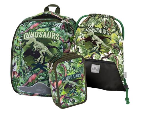BAAGL SET 3 Shelly Dinosaur: aktovka, peračník a taška