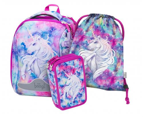 BAAGL SET 3 Shelly Unicorn: aktovka, peračník a taška