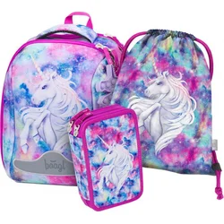BAAGL SET 3 Shelly Unicorn: aktovka, peračník a taška