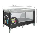 Baby Mix Dětská cestovní postýlka Sova tmavě šedá