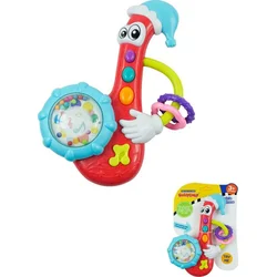 Baby Mix Detská hrkálka s melódiou saxofónu červená