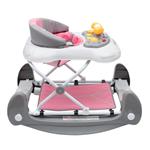 Baby Mix Detské chodítko s hojdačkou a silikónovými kolieskami ružové