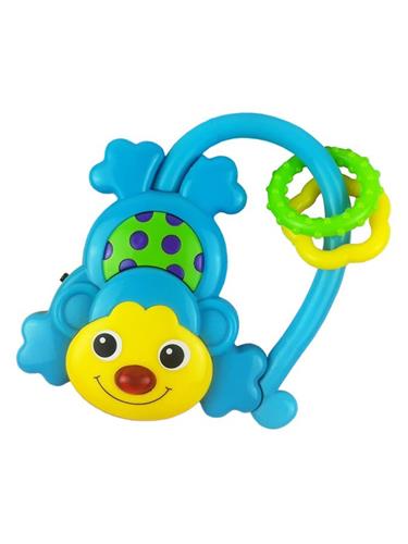 Baby Mix Dětské chrastítko se zvukem Opička modrá
