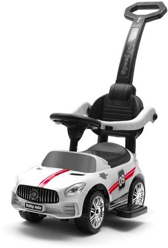 Baby Mix Dětské odrážedlo se zvukem a vodící tyčí RACER bílé