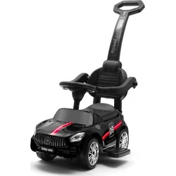 Baby Mix Dětské odrážedlo se zvukem a vodící tyčí RACER černé