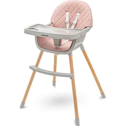 Baby Mix Jídelní židlička Freja wooden dusty pink