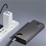 Baseus Adaman Kovová power banka s digitálnym displejom QC PD 20000mAh 65W, čierna USB-A/USB-C kábel 30cm, čierna