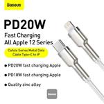 Baseus Cafule Series Nabíjací/dátový kábel USB-C na Lightning PD 20W 2m, biely