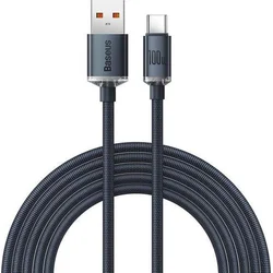 Baseus Crystal Shine Series nabíjecí/datový kabel USB-A / USB-C 100W 2m, černá