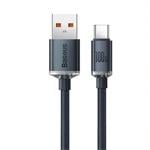 Baseus Crystal Shine Series USB-A/USB-C 100W nabíjací/dátový kábel 1,2 m, čierny