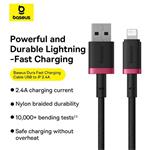 Baseus Dura USB/Lightning Fast Charging Cable 1m 2,4A červený a čierny