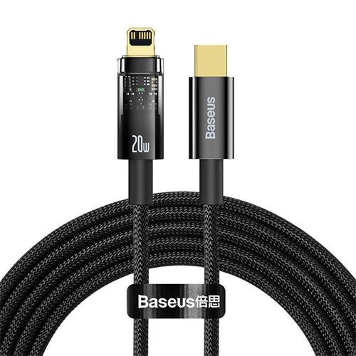 Baseus Explorer Series datový kabel USB-C/Lightning s inteligentním vypnutím 20 W 2m černá