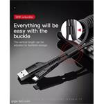 Baseus Fish Eye pružinový nabíjací/dátový kábel USB na USB-C 2A 1 m, čierny