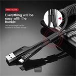 Baseus Fish Eye pružinový nabíjací/dátový kábel USB na USB-C 2A 1 m, čierny