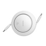 Baseus Free2Pull USB-C/USB-C navíjací kábel s nastaviteľnou dĺžkou do 1 m 100 W biely