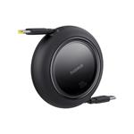 Baseus Free2Pull USB-C/USB-C navíjací kábel s nastaviteľnou dĺžkou do 1 m 100 W čierny