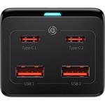 Baseus GaN3 Pro rýchlonabíjací stolný adaptér 2x USB-C + 2x USB-A + AC 100W 1,5 m kábel čierny