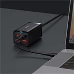 Baseus GaN3 Pro stolní rychlonabíjecí adaptér 2x USB-A, 2x USB-C 100W černá
