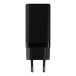 Baseus GaN3 rychlo nabíjecí adaptér 2x USB-C + USB 65W + kabel USB-C do USB-C 1m, černá