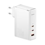 Baseus GaN5 Pro rýchlonabíjací adaptér 2x USB-C + USB-A 140W biely