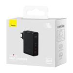 Baseus GaN5 Pro rýchlonabíjací adaptér 2x USB-C + USB-A 140W čierny