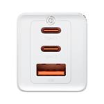 Baseus GaN5 Pro rýchlonabíjací adaptér 2x USB-C + USB-A 65W biely