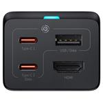 Baseus GaN5 Pro rýchlonabíjací stolný adaptér 2x USB-C + USB-A + HDMI 67W 1,5 m kábel čierny
