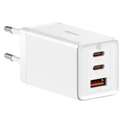 Baseus GaN5 Pro rychlonabíjecí adaptér 2x USB-C + USB-A 65W bílá