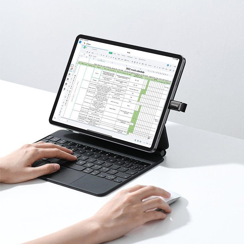 Baseus Ingenuity mini OTG adaptér USB-C samec na USB-A samica 3,1 A, čierny
