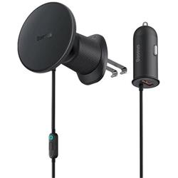 Baseus Magnetický držiak do mriežky s nabíjačkou USB-A 15W+25W čierny