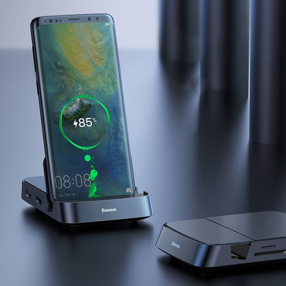 Baseus Mate Docking multifunkční stolní dock USBC (USBC, USB 3.0, 2*USB 2.0, 4KHDMI, microSD