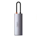 Baseus Metal Gleam Series 5in1 HUB USB-C (USB-C PD 100W, 3 USB 3.0, HDMI) sivá