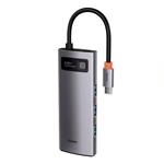 Baseus Metal Gleam Series 5in1 HUB USB-C (USB-C PD 100W, 3 USB 3.0, HDMI) sivá