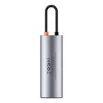Baseus Metal Gleam Series 7in1 HUB USB-C (USB-C PD 100W, USB-C, 2* USB 3.0, HDMI, SD TF port) sivá