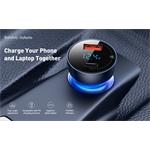 Baseus Particular Digital Display Duálny adaptér do auta USB-A QC + USB-C 65W, okrová